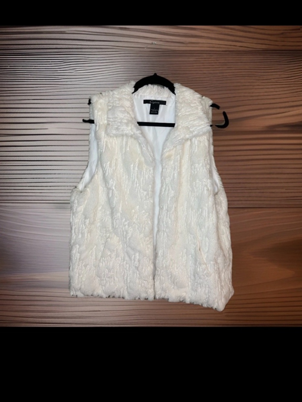 Cejon White Faux Fur Vest - Excellent Condition Women’s Large
